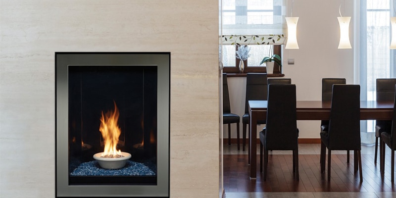 Canvas Portrait-Style Direct-Vent Fireplace, Contemporary 27