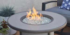 Grey Stonefire Round Gas Fire Pit Table