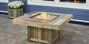 Vintage Square Gas Fire Pit Table